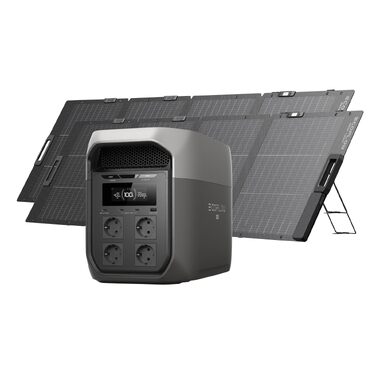 Портативна електростанція EcoFlow DELTA 3 Max, 2048 Вт·год, 2400 Вт X-Boost, з двома додатковими модулями по 220 Вт