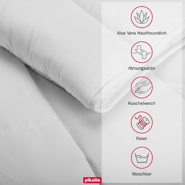 Літня ковдра PIKOLIN 260x240 см, легка з наповнювачем Aloe Vera (150г/м²), гіпоалергенна та дихаюча, біла