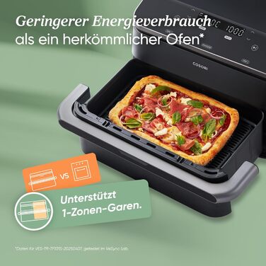 Фритюрниця COSORI з 2 камерами Dual Blaze TwinFry 10L, з 4 нагрівальними елементами, чорний/сріблястий
