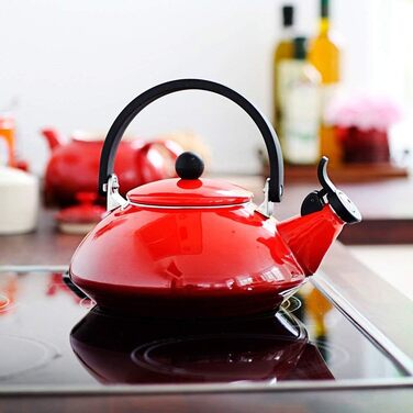 Емальований чайник Le Creuset Zen, 1.6 л, сталевий, колір Ofenrot (червоний)