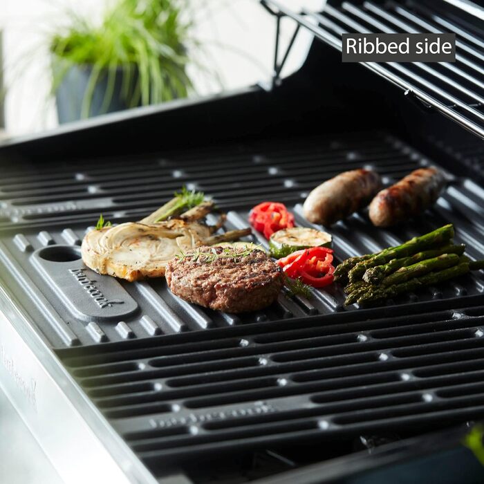 Барбекю-плита Barbecook з емальованого чавуну, чорна, універсальна для гриля, аксесуар для Brahma, 42x24 см