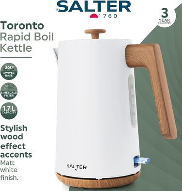 Тостер Salter Toronto 4-Slice Білий - 6 рівнів підсмажування, розморожування, підігрів, самоцентрування, підйом тостів