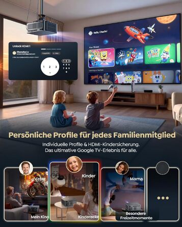 Проєктор Beamer 4K з Google TV 14.0