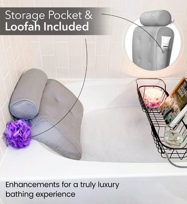 Подушка для ванни Everlasting Comfort – розкішна ортопедична подушка для голови, шиї та спини, підтримка для ванни, спа і релаксу