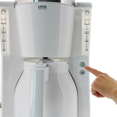 Кавоварка Melitta Look Therm Selection з термочашею, 8 чашок, біла, фільтраційна, захист від крапель