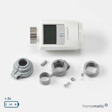 Homematic IP Термостат на радіатор Smart Home, 3 шт. - Цифровий термостат для опалення з керуванням через додаток, сумісний з Alexa та Google Home, легкий монтаж, економія енергії (153412A3)