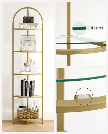 Стелаж MUFART, 28 см x 158 см x 28 см, золотий