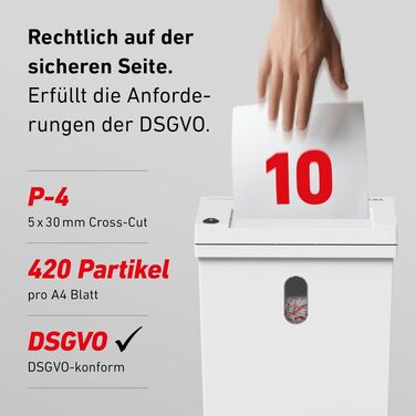Шредер IDEAL Shredcat 8100 CC P4 для офісу та дому: знищення документів (до 12 аркушів), подрібнення 5x30 мм, автоматичний старт/стоп, захист GDPR