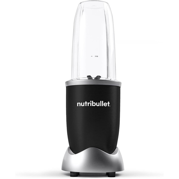 Смузі-блендер Nutribullet Pro 900 Вт, компактний, з чашею 700 мл, електричний міксер для смузі, чорний, легке очищення