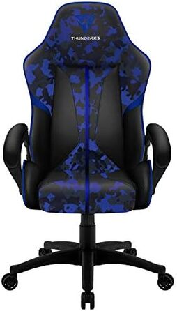 Ігрове крісло ThunderX3 BC1 CAMO синє, ергономічний стілець для геймерів, комп'ютерний стілець з регульованою спинкою, камуфляж
