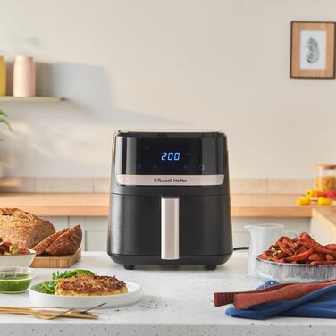 Аерофритюрниця Russell Hobbs SatisFry 4,3 л, 9 програм, Rapid AirFryer, без масла, сенсорне керування, компактна, гриль, випікання, до 200°C, модель 27610-56