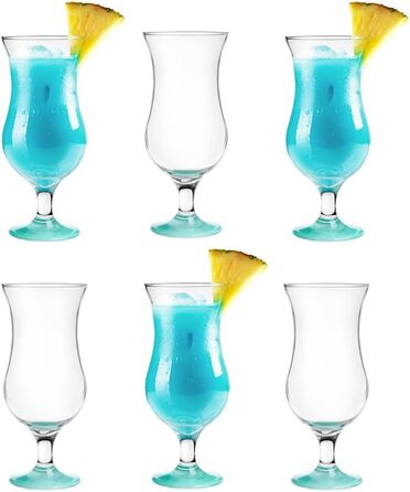 Набір склянок Glasmark Krosno для коктейлів, лонгдринків, води, гін-тоніка, пива, десертів, бірюзові, 6 шт по 420 мл, скло, можна мити в посудомийній машині