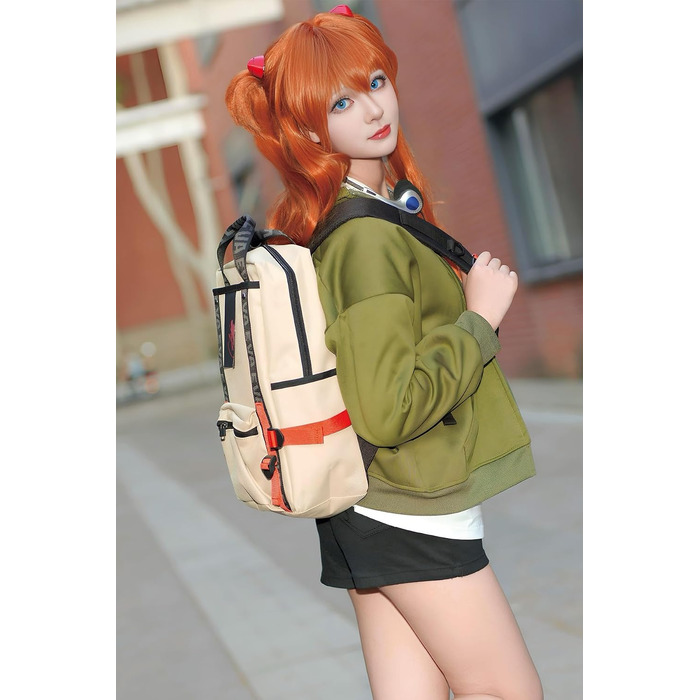 Рюкзак FIREFIRST x RADIO EVA Evangelion бежевий з символічним тегом, 28×41×14 см