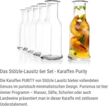Набір скляних караганів Stölzle Lausitz Purity для води, лимонаду та вина, 500 мл, 6 шт., прозорі