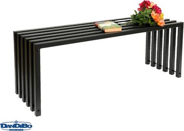 Садова лава DanDiBo металева, масивна, чорна, 120 см, сучасна, для парку, квітів, вулична, стійка до погодних умов