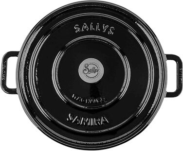 Чавунний казан Sallys 'Samira' Deluxe, 2,2 л, для всіх плит і духовки, до 250°C, чорний Fury Black Majolika, преміум-якість