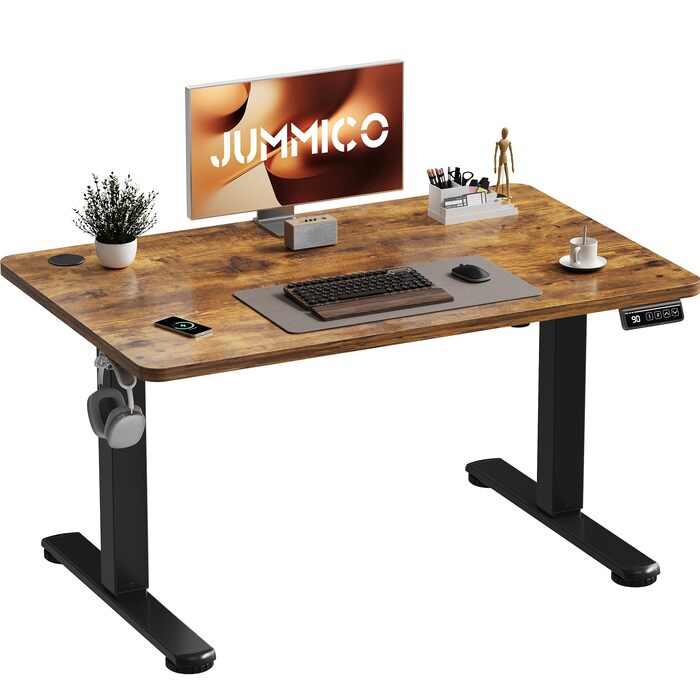 Електричний регульований стіл JUMMICO Standing Desk 110x60 см (коричневий) з функцією пам'яті