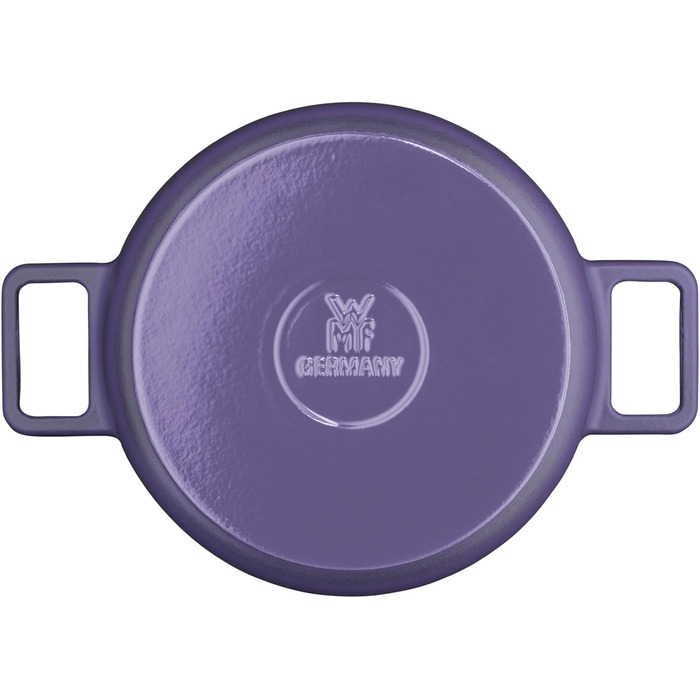 Жаровня WMF Flavour 24 см, чавунна, індукційна, емальована, фіолетова, з кришкою з конденсаційними краплями, сучасний дизайн