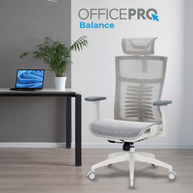 Крісло офісне OfficePro Balance OC620-W-LG-LG