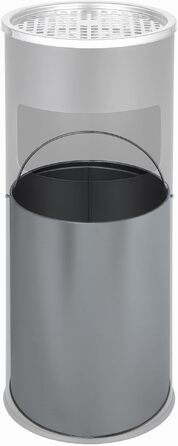 Попільничка вулична Tectake 30л з відром, металева, антрацит (чорний) Ø25x61 см