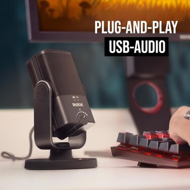 Мікрофон RØDE NT-USB Mini студійний конденсаторний USB для подкастингу, стрімінгу, геймінгу, музики, вокалу та інструментів, чорний