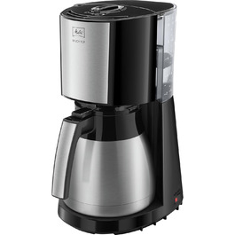 Кавоварка Melitta Enjoy Top Therm з термокухлем із нержавіючої сталі, фільтр-кавоварка з крапельним стопом, до 10 чашок, сталь/чорна