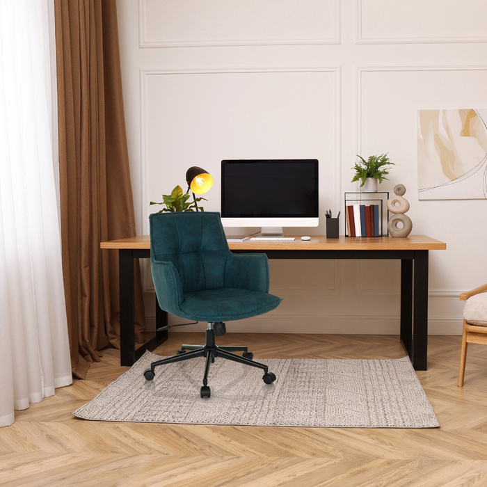 Крісло для домашнього офісу / поворотне крісло SOLAO LIFE Тканина темно-синій Hjh LIVING
