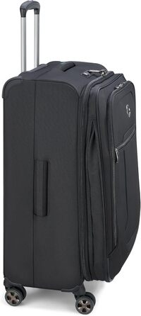 Велика м’яка валіза DELSEY PARIS Helium DLX 84 л, чорна, розсувна, 71×45×33 см