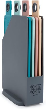 Набір з 3 кухонних обробних дощок Moritz & Moritz, пластик, 32x22 см, зі стійкою, великі, для кухні, підходять для посудомийної машини, гігієнічні