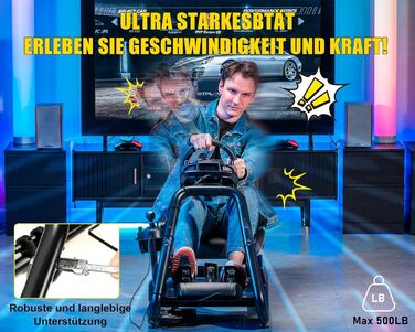 GTPLAYER Симулятор кокпіт для гонок, стійка для керма та педалей, з динаміками, чорний