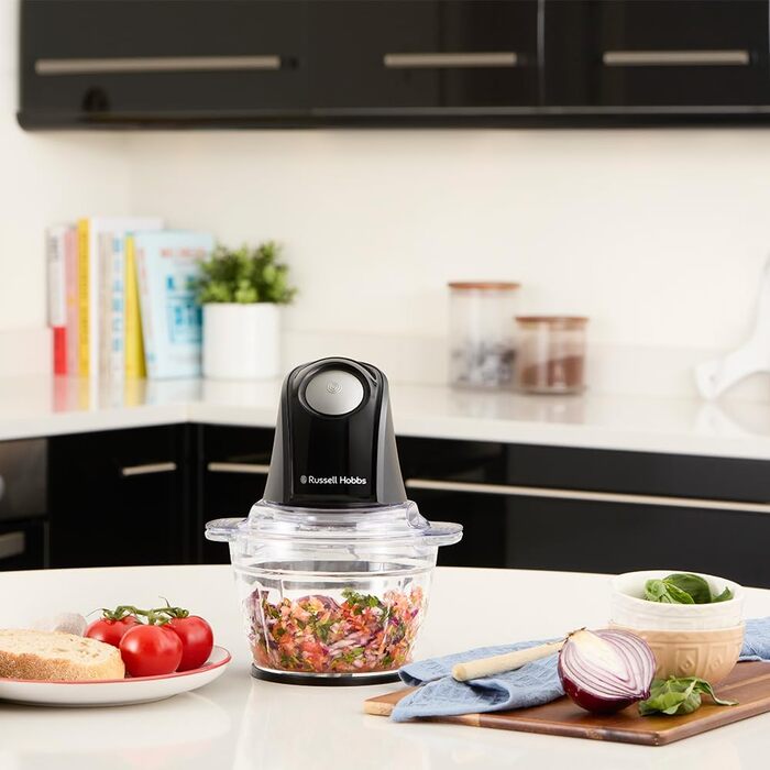 Подрібнювач кухонний електричний Russell Hobbs Mini Zerkleinerer 1л, сталь, 350W, чорний матовий 27131-56
