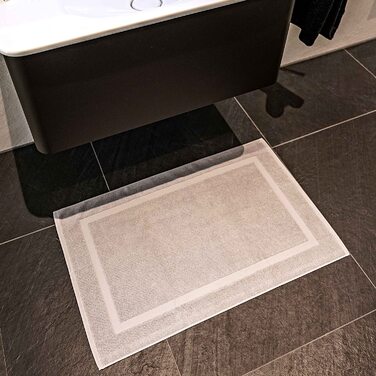 Килимок для ванної herzbach home, 100% бавовна, 1000 г/м², силіконово-сірий, 60x100 см, поглинаючий, праний