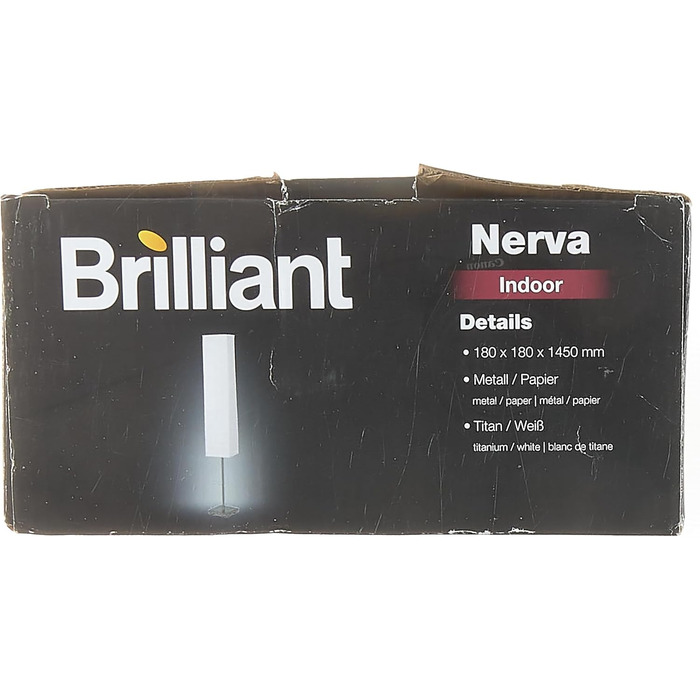 Торшер BRILLIANT Nerva, титан/білий, 2xE14, для свічкових ламп, з ножним вимикачем, класичний стиль