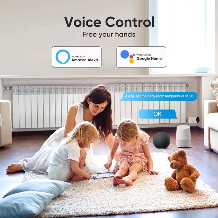 SALCAR Розумний термостат для радіатора WiFi, сумісний з Alexa та Google Home, програмований, Tuya Smart, 3 шт.