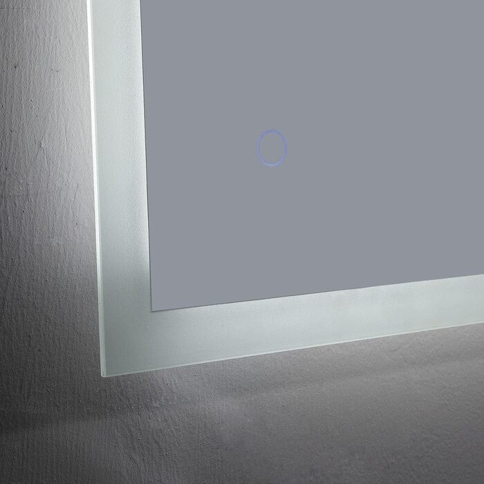 Дзеркало для ванної кімнати Badspiegel 120x70 см з підсвічуванням LED, сенсорне керування, антизапітніння, регулювання яскравості, біле світло (60x80 см)