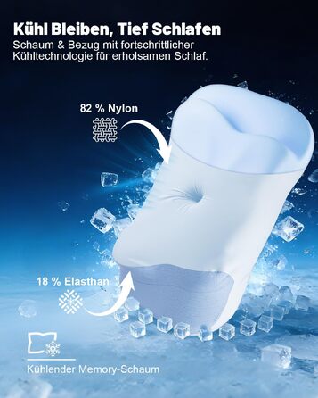 Подушка для шиї та голови IDEA з Memory Foam, ортопедична, антихропічна, для сну на боці, спині та животі (1 шт)