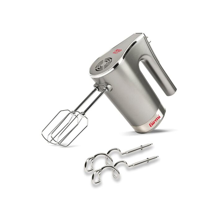 Міксер ручний Girmi SB42 Mastro Mix 300 Вт, 5 швидкостей, сірий - для збивання крему, тіста