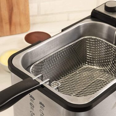 Електрофритюрниця Cecotec CleanFry Infinity 3 л з нержавіючої сталі, з фільтром OilCleaner, регулюванням температури до 190°C, чашею для посудомийної машини