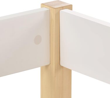 Дитяче ліжко Merax з бортиком, біле, 90x200 см, масив дерева, для хлопчиків і дівчаток, без шухляди