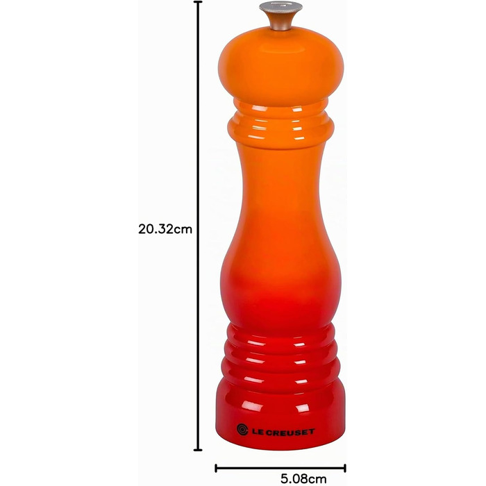 Перцемолка Le Creuset Flint з керамічним механізмом, ABS-пластик, колір вишневий (Ofenrot), 6.2 x 20.8 см
