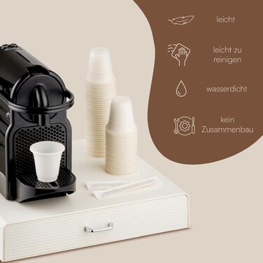 Органайзер для кавових капсул Baroni Home, універсальний підставок для Nespresso та Dolce Gusto, відсіки для чаю та аксесуарів, 2 шухляди, пластиковий, 34x13x34 см, чорний