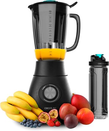 Cecotec Standmixer Power Black Titanium 2500MAX Go: потужний блендер з титановим покриттям 2500 Вт, 1.8 л, з пляшкою