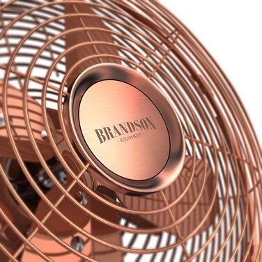 Вентилятор настільний Brandson мідний, 3 швидкості, з осциляцією 80° та нахилом 40°, металевий корпус