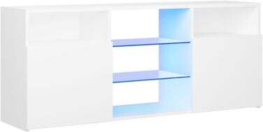 vidaXL ТВ-тумба з LED-підсвіткою, біла, 120x30x50 см