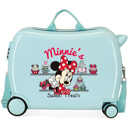 Дитяча валіза Disney Mickey Minnie, зелена, ABS, 50x38x20 см, кодовий замок, 34 л, 3 кг, жорсткий корпус, ручна поклажа