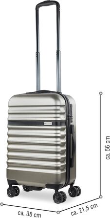 Валіза Bugatti Corium з жорстким корпусом 56x38x21,5 см, 30 л, 4 колеса, TSA-замок, шампань
