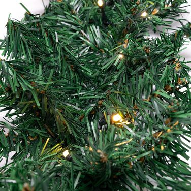 Святкова ялинкова гірлянда 5 м з 80 LED, штучна, тепле біле світло, для внутрішнього та зовнішнього використання, електрична, з таймером, 10 м кабель