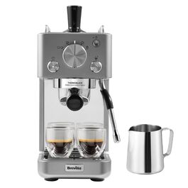 Кавомашина Breville Barista Slim VCF185X с молоковідбійником, 15 бар, срібляста - для капучино та лате