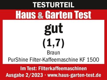 Кавоварка Braun PurShine KF 1500 WH фільтраційна, 10 чашок, скляний глечик, OptiBrew, авто вимкнення, 1000 Вт, біла