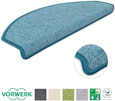 Комплект напівкруглих килимків на сходи Metzker Vorwerk Durango, темно-сірі, 14 шт.